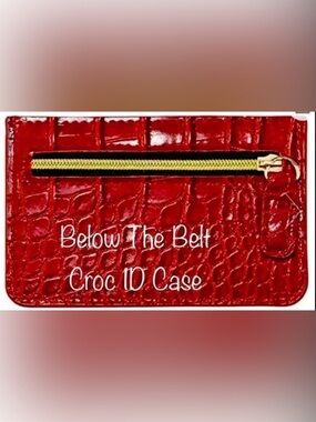🐊🆕 B-low The Belt Croc Embossed Card Case In Red